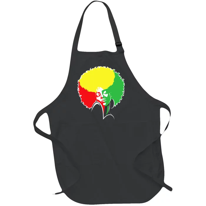 Afro African American  Black Melanin Queen Juneteenth Full-Length Apron With Pocket