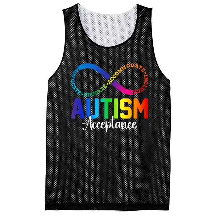 Autism Awareness Acceptance Infinity Symbol Mesh Reversible Basketball Jersey Tank