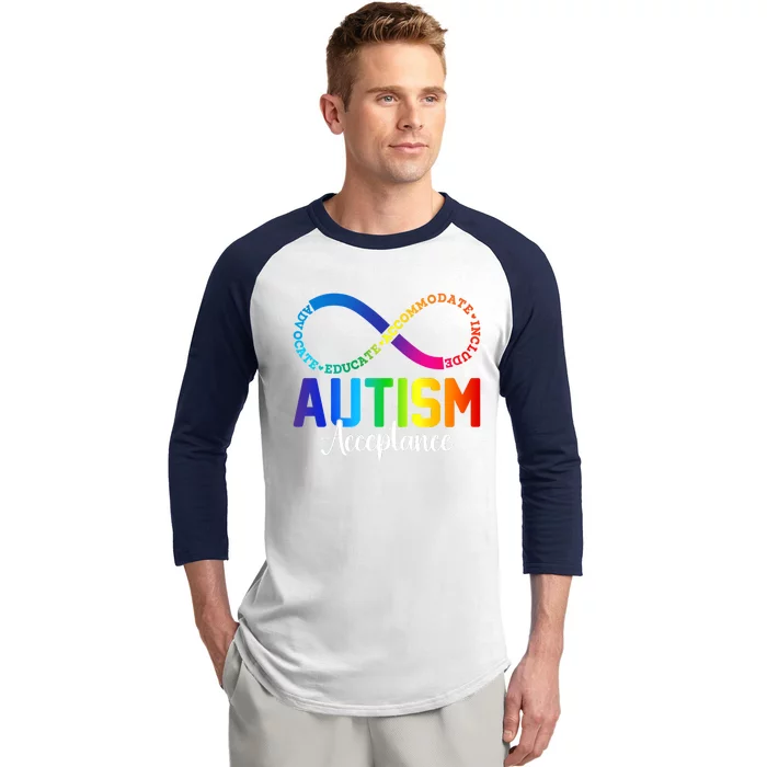 Autism Awareness Acceptance Infinity Symbol Baseball Sleeve Shirt