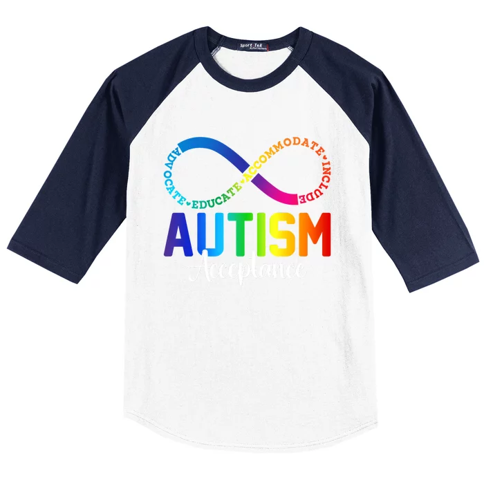 Autism Awareness Acceptance Infinity Symbol Baseball Sleeve Shirt