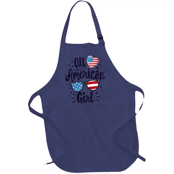 All American American Flag 4th Of July Patriotic Funny Gift Full-Length Apron With Pocket