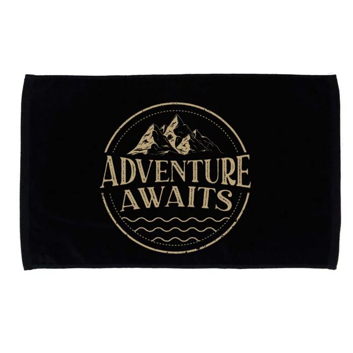 Adventure Awaits Adventure Camping Mountain Microfiber Hand Towel