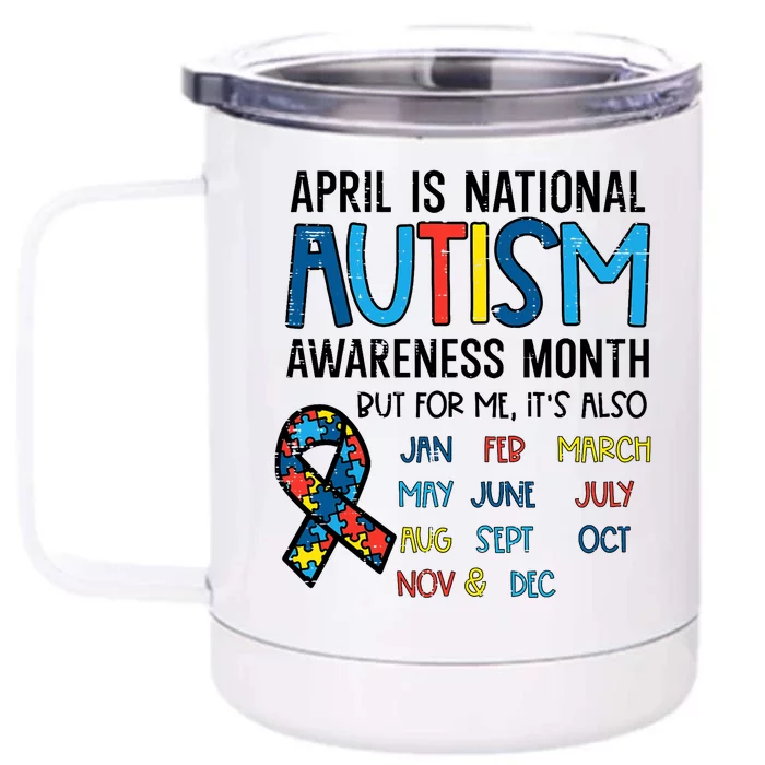 April Autism Awareness Month Acceptance Front & Back 12oz Stainless Steel Tumbler Cup