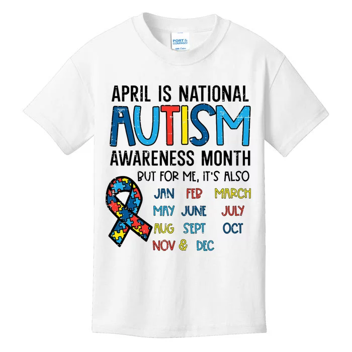 April Autism Awareness Month Acceptance Kids T-Shirt