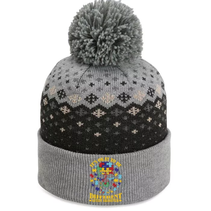 Autism Awareness Acceptance Skull Its Ok To Be Different Gift The Baniff Cuffed Pom Beanie