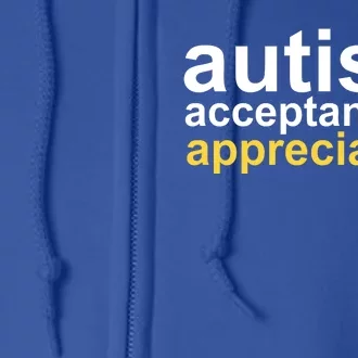 Autism Acceptance And Appreciation Full Zip Hoodie