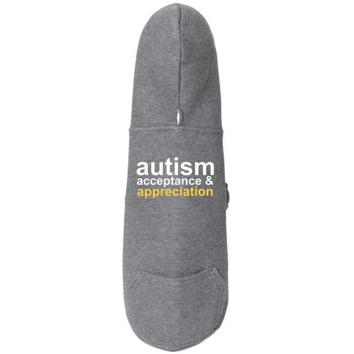 Autism Acceptance And Appreciation Doggie 3-End Fleece Hoodie