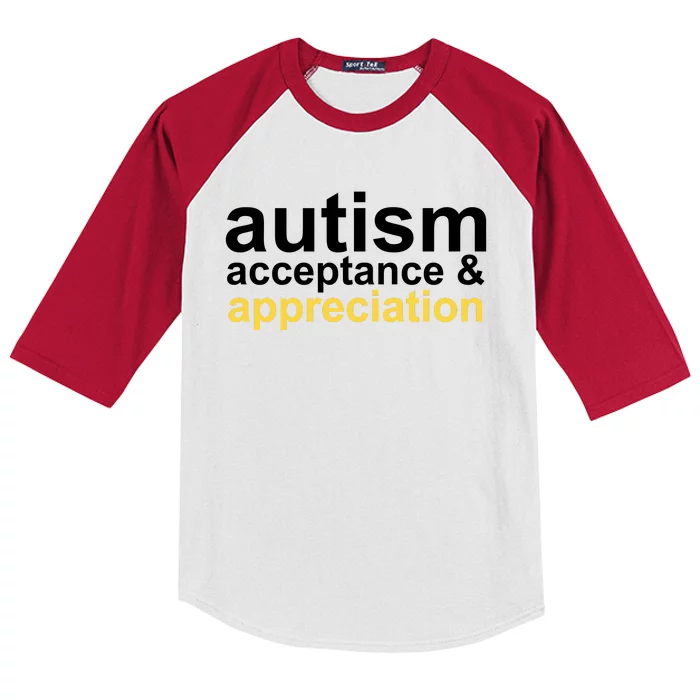 Autism Acceptance And Appreciation Kids Colorblock Raglan Jersey