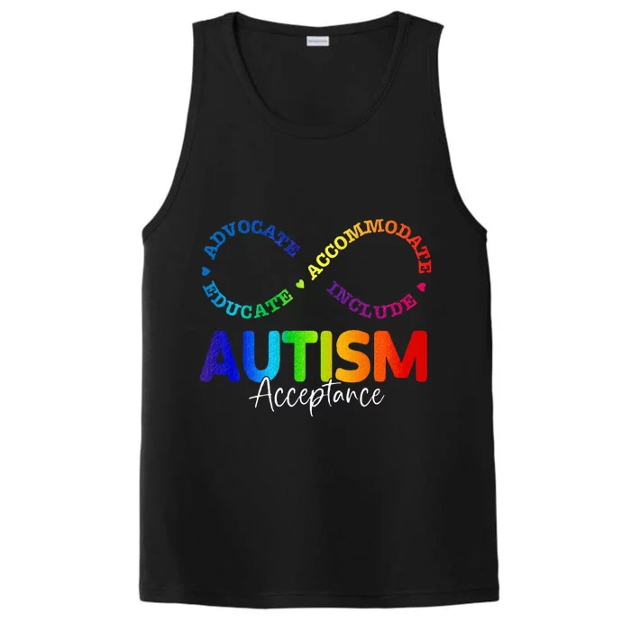 Autism Awareness Acceptance Infinity Symbol Performance Tank