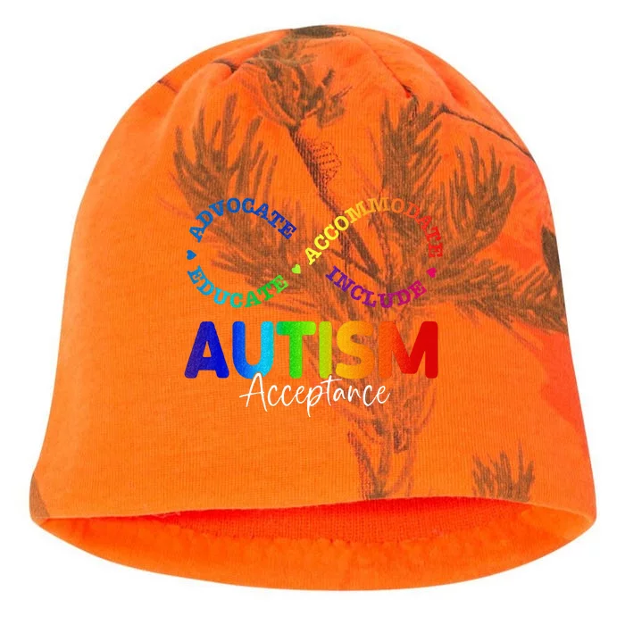 Autism Awareness Acceptance Infinity Symbol Kati - Camo Knit Beanie