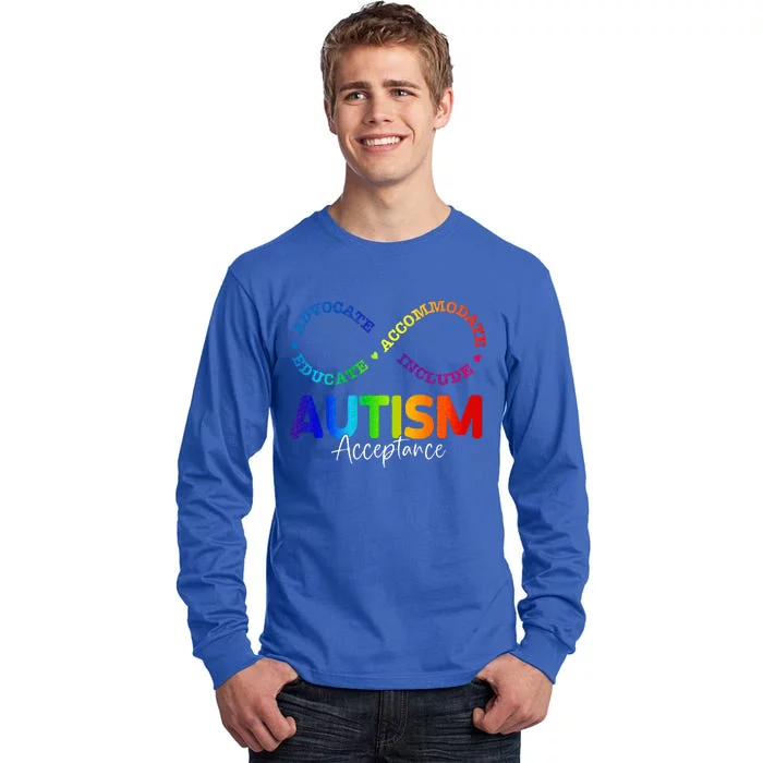 Autism Awareness Acceptance Infinity Symbol Tall Long Sleeve T-Shirt