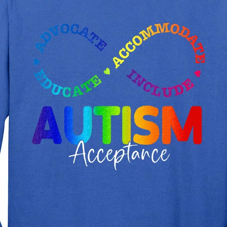 Autism Awareness Acceptance Infinity Symbol Tall Long Sleeve T-Shirt