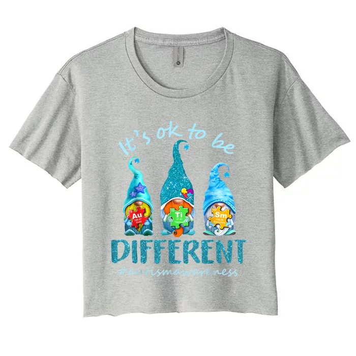 Autism Awareness Acceptance Its Ok To Be Different Cool Gift Women's Crop Top Tee