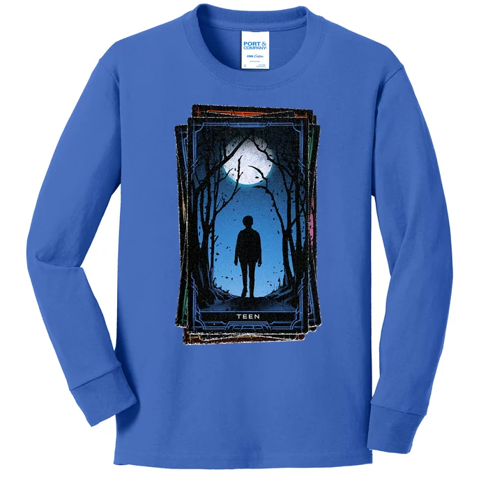 Agatha All Along + Teen Tarot Card Kids Long Sleeve Shirt