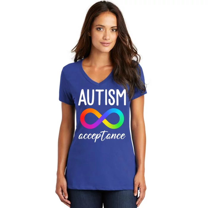 Autism Acceptance Awareness Women's V-Neck T-Shirt