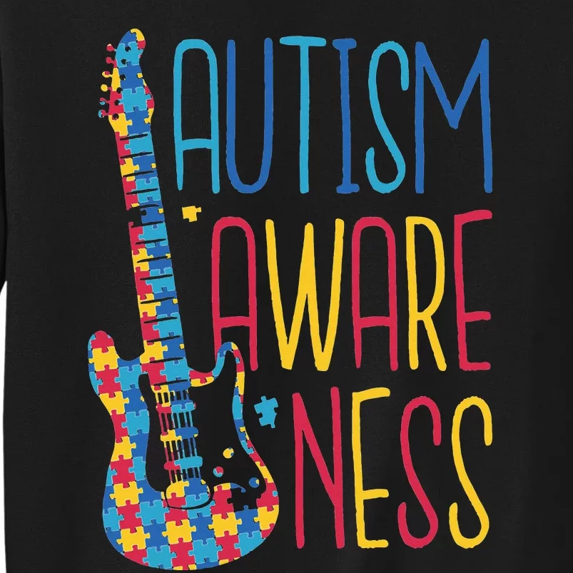 AUTISM AWARENESS AUTISTISM PUZZLE GUITAR DESIGN GIFTS Sweatshirt