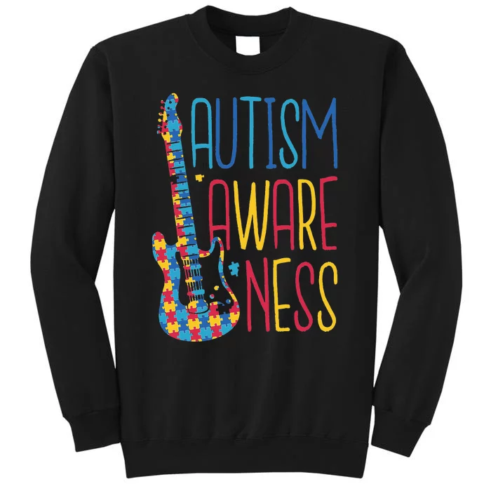 AUTISM AWARENESS AUTISTISM PUZZLE GUITAR DESIGN GIFTS Sweatshirt