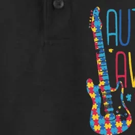 AUTISM AWARENESS AUTISTISM PUZZLE GUITAR DESIGN GIFTS Dry Zone Grid Performance Polo