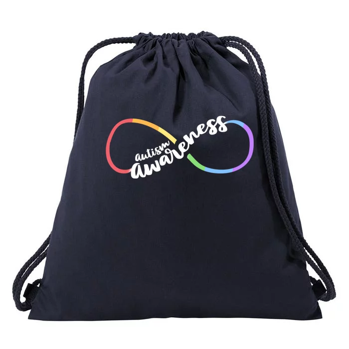 Autism Awareness Autistic Acceptance Rainbow Infinity Symbol Gift Drawstring Bag