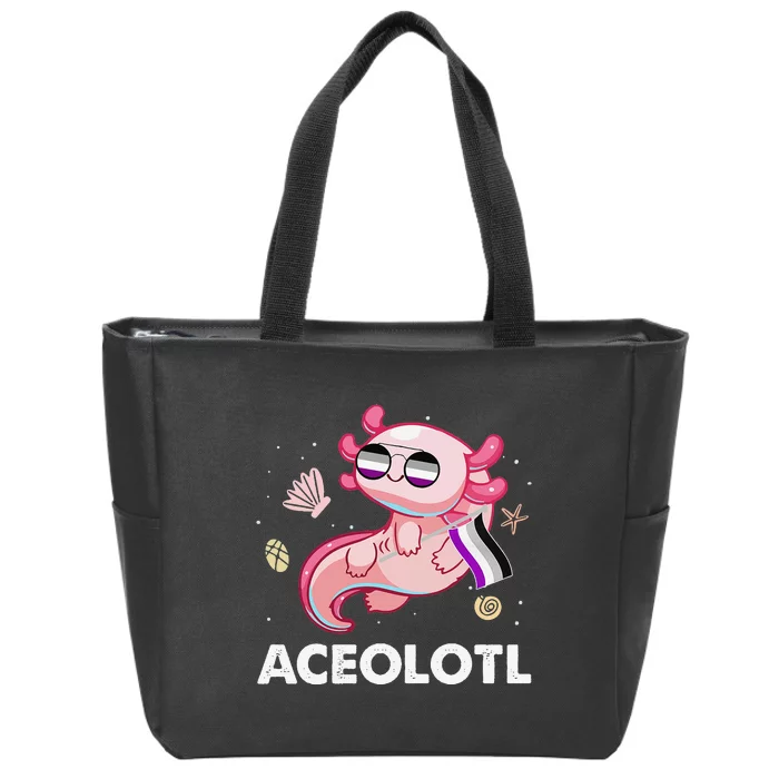 Ace Axolotl Asexual Pride Flag Mexican Salamander LGBTQ Zip Tote Bag