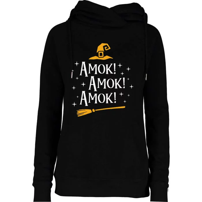 Amok Amok Amok Cute Costume Idea Sisters Halloweens Womens Funnel Neck Pullover Hood