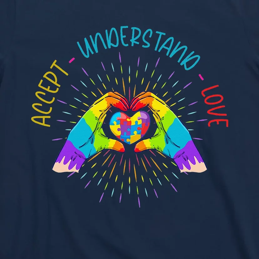 Autism Awareness Accept Understand Love ASD Heart T-Shirt