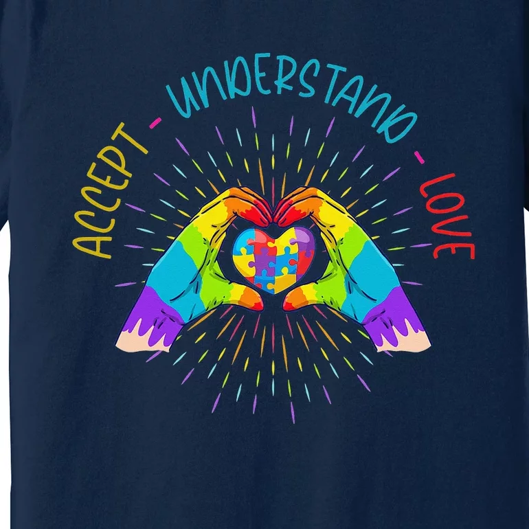 Autism Awareness Accept Understand Love ASD Heart Premium T-Shirt