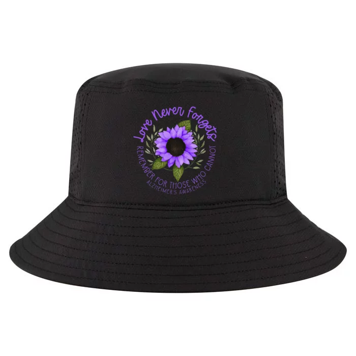 Alzheimer Awareness And Women Purple Sunflower Cool Comfort Performance Bucket Hat