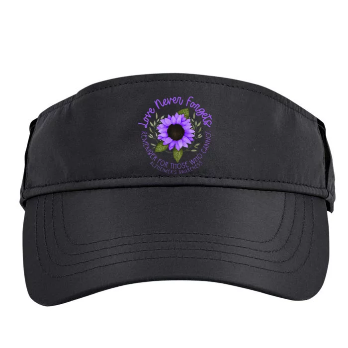 Alzheimer Awareness And Women Purple Sunflower Adult Drive Performance Visor