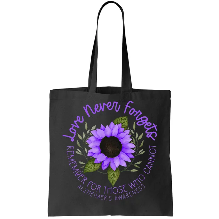 Alzheimer Awareness And Women Purple Sunflower Tote Bag