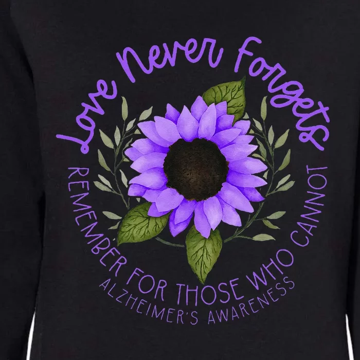 Alzheimer Awareness And Women Purple Sunflower Womens California Wash Sweatshirt