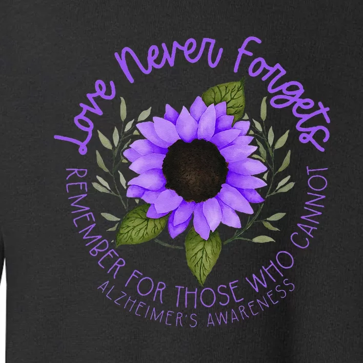 Alzheimer Awareness And Women Purple Sunflower Toddler Sweatshirt