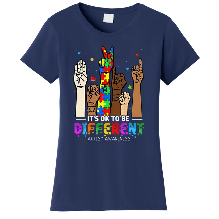 Autism Awareness Acceptance Its Ok To Be Different Women's T-Shirt