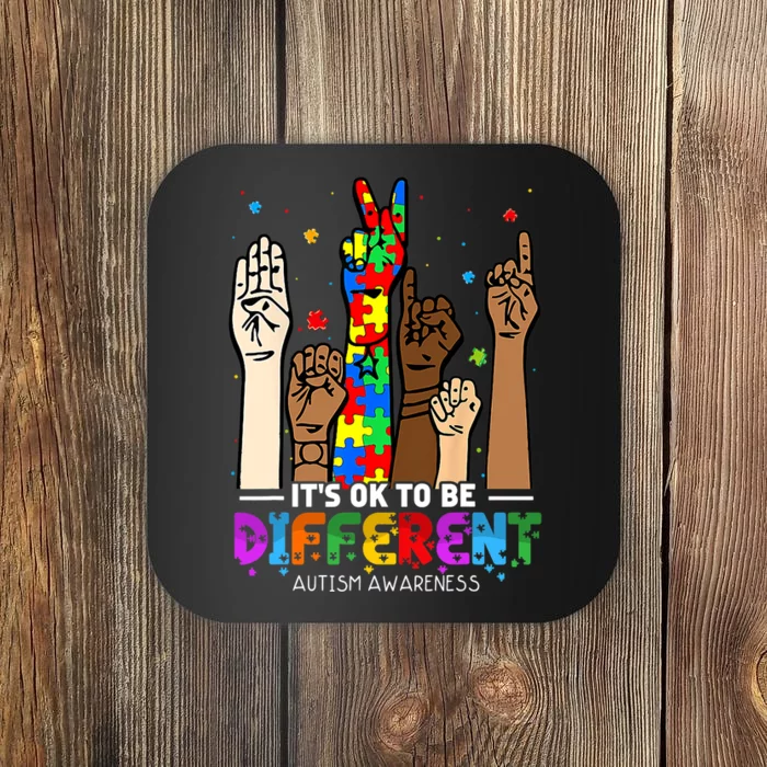 Autism Awareness Acceptance Women Its Ok To Be Different Coaster