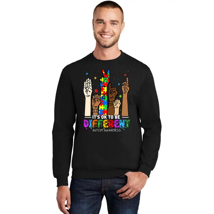 Autism Awareness Acceptance Women Its Ok To Be Different Tall Sweatshirt