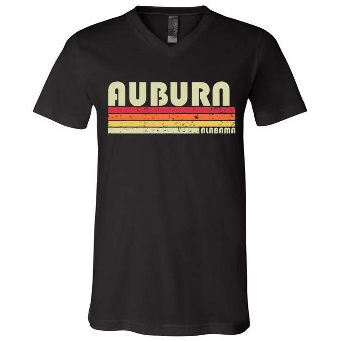 Auburn Al Alabama Funny City Home Roots Gift Retro 70s 80s V-Neck T-Shirt