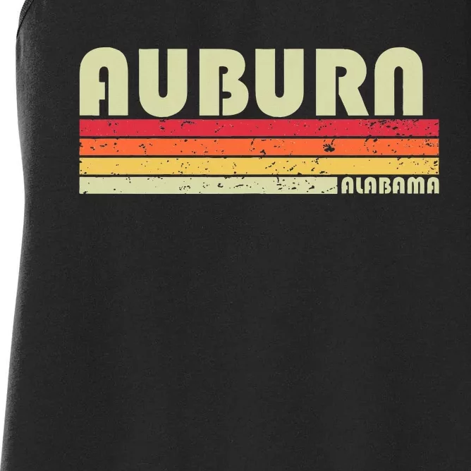 Auburn Al Alabama Funny City Home Roots Gift Retro 70s 80s Women's Racerback Tank