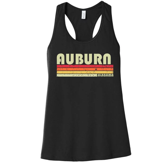 Auburn Al Alabama Funny City Home Roots Gift Retro 70s 80s Women's Racerback Tank