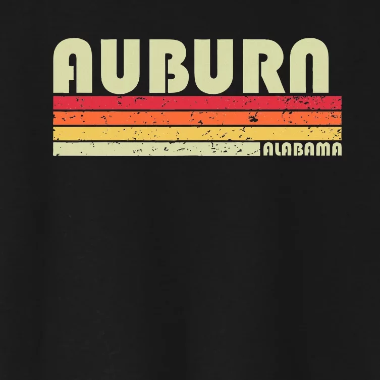 Auburn Al Alabama Funny City Home Roots Gift Retro 70s 80s Women's Crop Top Tee