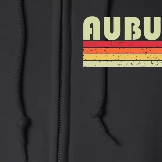 Auburn Al Alabama Funny City Home Roots Gift Retro 70s 80s Full Zip Hoodie