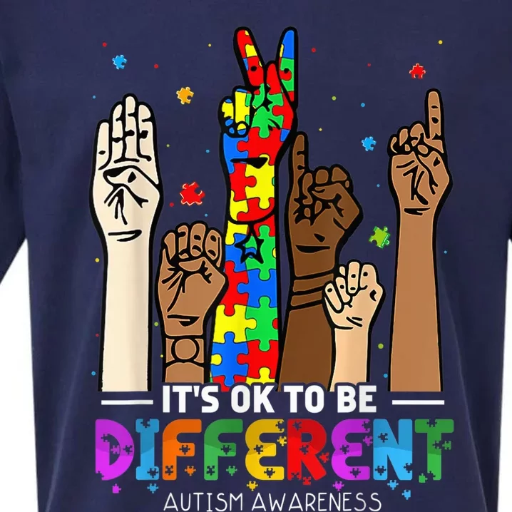 Autism Awareness Acceptance Wo Kid Its Ok To Be Different Sueded Cloud Jersey T-Shirt