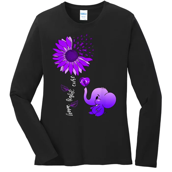 Alzheimers Awareness Ladies Long Sleeve Shirt