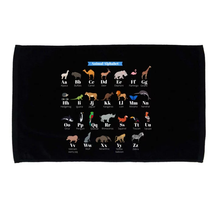 Animal Alphabet Microfiber Hand Towel