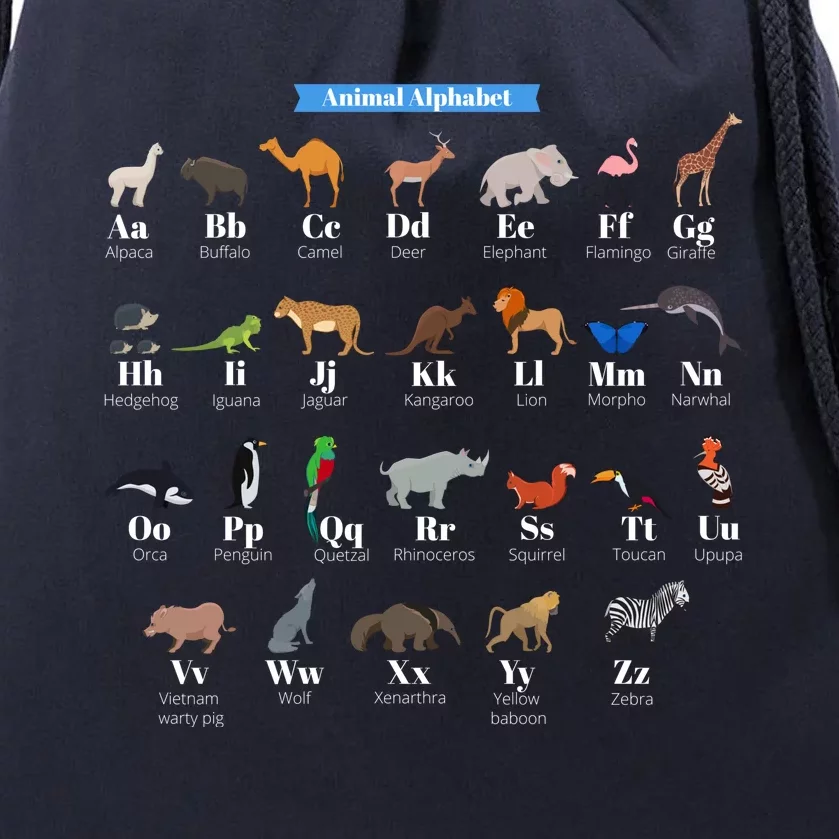 Animal Alphabet Drawstring Bag