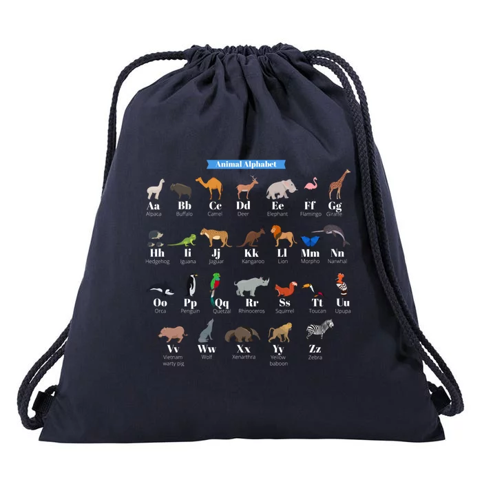 Animal Alphabet Drawstring Bag