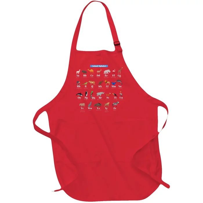 Animal Alphabet Full-Length Apron With Pocket