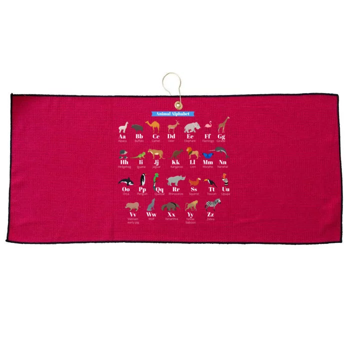 Animal Alphabet Large Microfiber Waffle Golf Towel