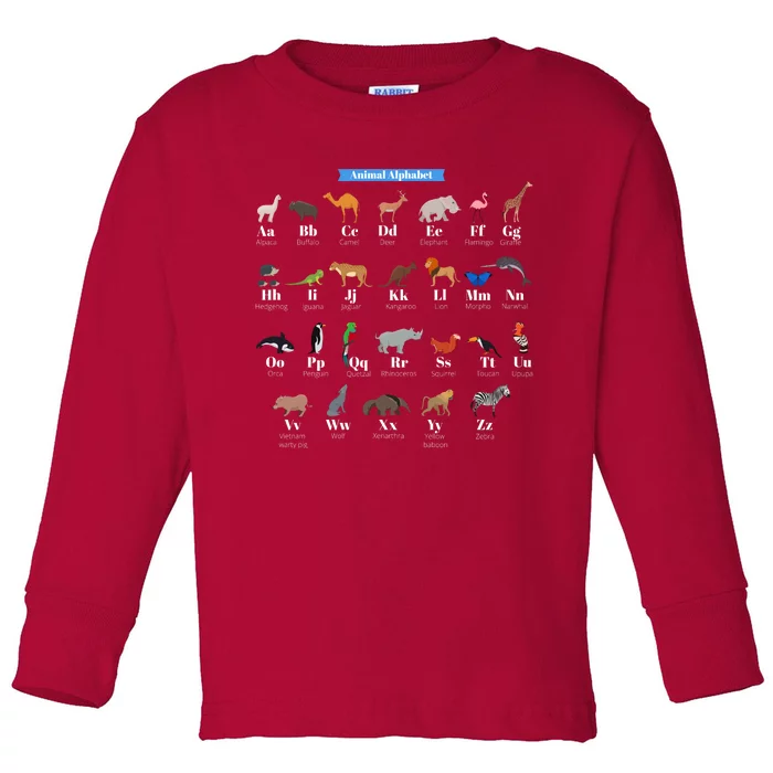 Animal Alphabet Toddler Long Sleeve Shirt