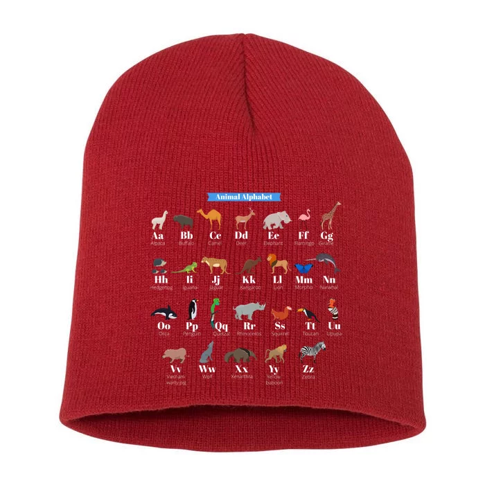 Animal Alphabet Short Acrylic Beanie