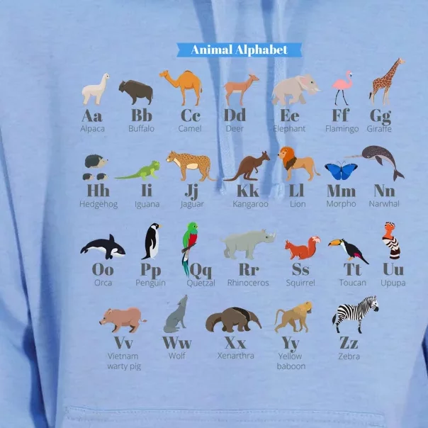 Animal Alphabet Unisex Surf Hoodie